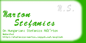 marton stefanics business card